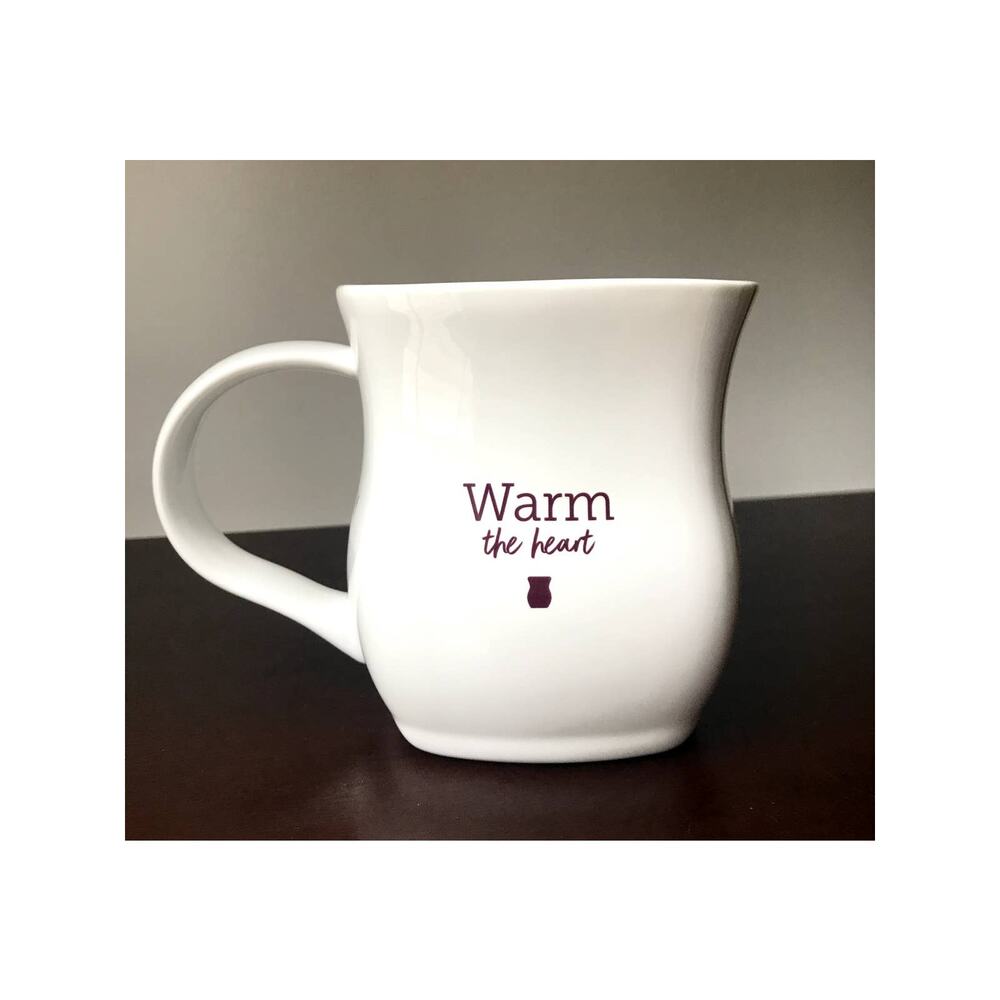 Scentsy Classic Curve Mug Warm The Heart Inspire White Purple